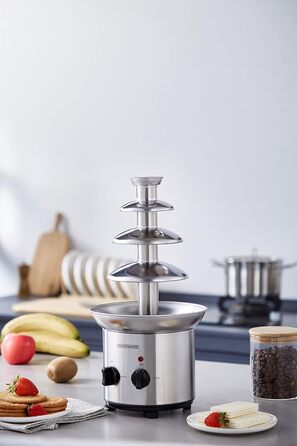 Шоколадний фонтан 170 Вт 1250 г Якісна та міцна нержавіюча сталь 4 етапи Термостійкий Шоколадний фонтан Фондю Шоколадне фондю Шоколадний фонтан