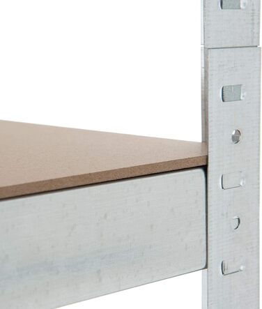 Безболтовий стелаж ESTEXO, стелажі для зберігання, 21 модель на вибір, надміцні стелажі, стелажі для підвалу, стелажі для майстерні, стелажі для робочого столу, гаражні стелажі (оцинкований / 170x75x30см / 350кг) 170x75x30см / 350кг оцинкований