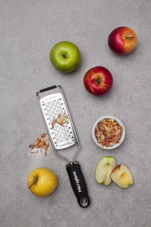 Мікроплощинна 2-смугова ріжуча терка з нержавіючої сталі Black із серії Gourmet для твердого сиру, яблука, моркви, кабачків та шок