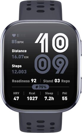 Розумний годинник Amazfit Bip 6 46 мм, 14-денний час роботи від батареї, 1.97-дюймовий AMOLED, GPS та безкоштовні карти, штучний інтелект, функція Bluetooth-дзвінків та текстових повідомлень, здоров&39я, фітнес-трекер сну, понад 140 режимів тренувань, 5 а