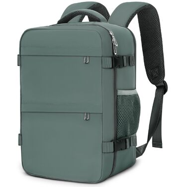 Дорожній рюкзак 20 л 40x20x25 см, ручна поклажа, сумісний з Ryanair/EasyJet, рюкзак для ноутбука 14 дюймів, легкий рюкзак для салону з відділенням для колясок, для бізнесу, навчання, подорожей - Зелений