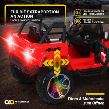 Дитячий електромобіль Jeep Wrangler Offroad - повний привід 4х4 - USB - двигун 4 х 35 Вт - 2-місний - пульт дистанційного керуванн