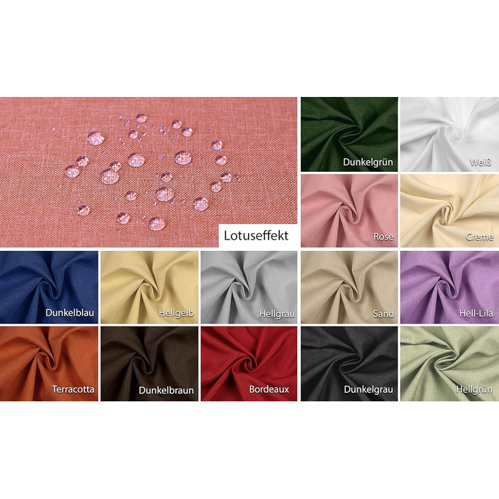 Скатертина BEAUTEX, стійка до плям і не залізна - скатертина з ефектом лотоса - столова білизна в лляному виконанні, квадрат 110x1