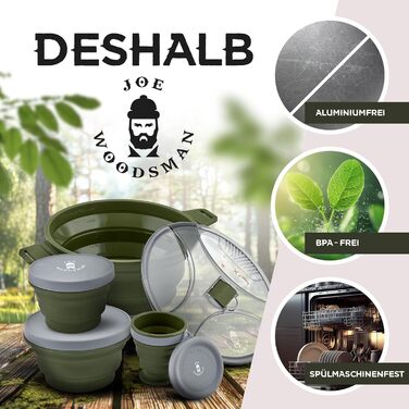 Складаний похідний посуд / набір для приготування їжі легкий, компактний для туризму, піших прогулянок, хайкінгу, трекінгу та подорожей відкрийте для себе зараз