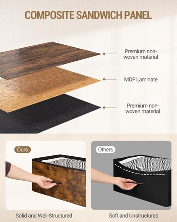 Комод Hzuaneri 140 см, 2 порти USB та 2 порти змінного струму, комод з 8 тканинними шухлядами, універсальні меблі для зберігання речей у вітальні та спальні, 30 x 140 x 86 см, вінтажний DU03801BEU