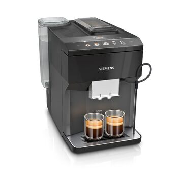 Кавомашина Siemens EQ500 classic, кольоровий TFT-дисплей, 5 кавових та молочних напоїв, функція приготування двох чашок, легке очищення, знімний заварювальний блок, з молочним шлангом, чорна, TP511E19