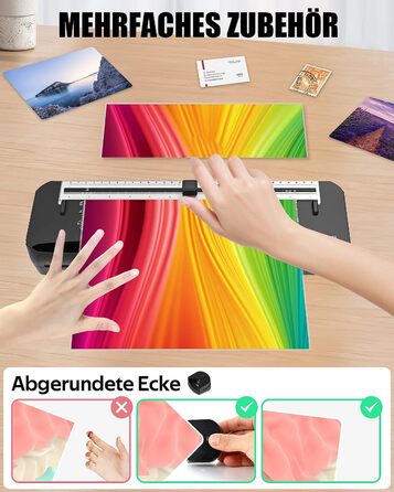 Ламінатор, ламінатор A3 з 50 ламінуючими пакетами, швидкий прогрів за 70 секунд, машина для гарячого та холодного ламінування з вбудованим різаком для паперу для дому, школи, офісу, чорний-50pics