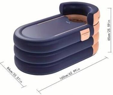 Надувна ванна зі зручним дном, портативні складні ванни для використання в приміщенні та на вулиці, а також крижані ванни для дорослих спа-центрів, ідеально підходять для гарячих/крижаних ванн