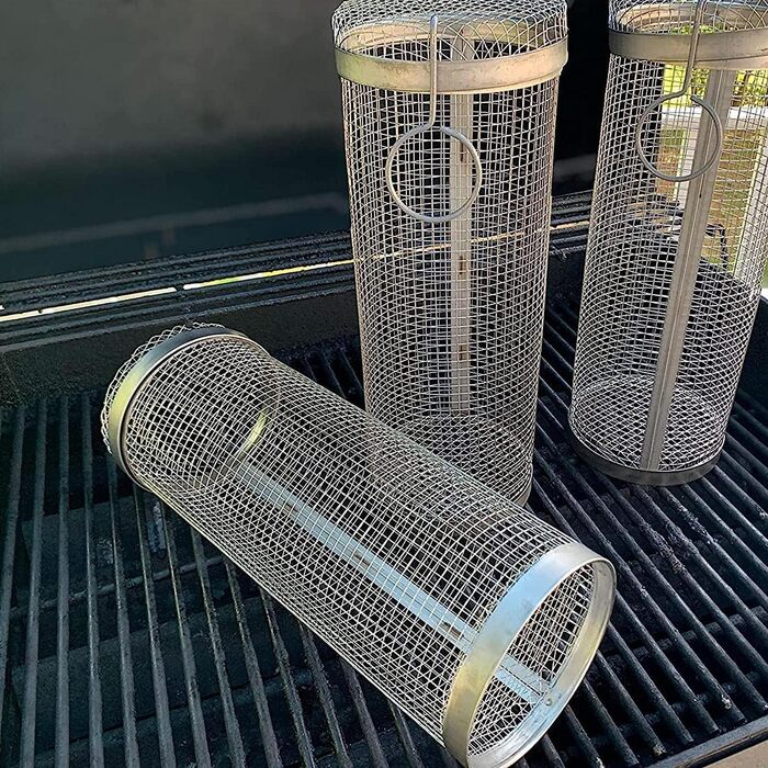 Кошик для гриля з нержавіючої сталі Bestargot Camping 304, Кошик для гриля для духовки Hobo Cooker, Відкритий кошик для барбекю ,