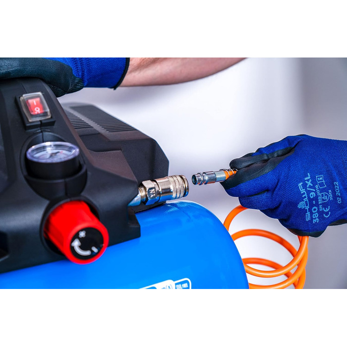 Малошумний портативний повітряний компресор EASE-AIR 6, Безмасляний повітряний компресор, Максимальний тиск 8 бар, Потужність 0,75