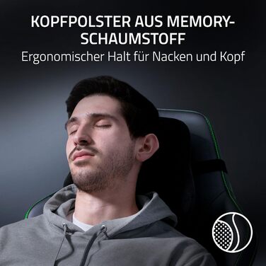 Ігрове крісло з адаптивною поперековою підтримкою (амортизація з піноматеріалу високої щільності, екологічно чиста шкіра EPU без розчинників, 4D підлокітники) Чорний Чорний Iskur V2, 2 -