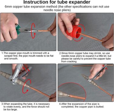 Розширювач мідних труб YUMILI, ручний розширювач з нержавіючої сталі, ручний інструмент для охолодження, ручний інструмент для ремонту мідних труб