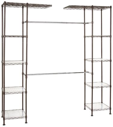 Розсувна відкрита шафа Storeo Basics з 10 полицями з регульованою висотою - максимальна вага 521 кг, від 35,6 на 147 до 160 на 182,9 см, бронза