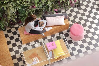 Крісло-мішок Fatboy Point Velvet з оксамитового сидіння для приміщень - Перлинно-рожевий (Перлинно-рожевий)