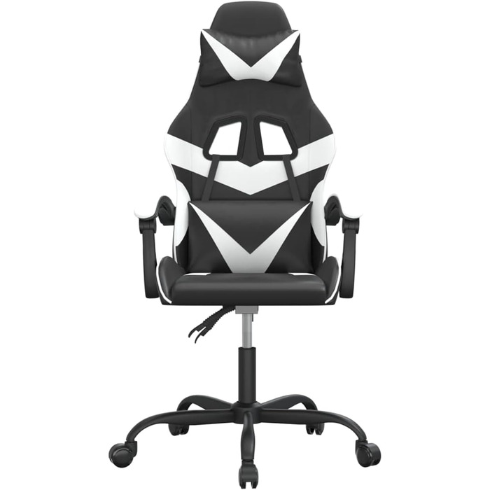 Геймерське крісло з регульованою спинкою, штучна шкіра чорний/білий, 57,5 x 59,5 см - Для оптимального ігрового досвіду Модель 3143847