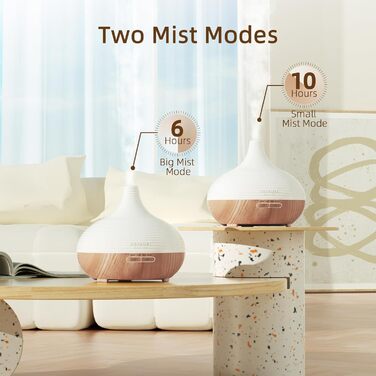 Аромадифузор ASAKUKI 300 мл для ароматичних олій, ультразвуковий зволожувач преміум-класу, ароматерапевтичний дифузор з 7-кольоровим світлодіодним світлом, спальня, офіс, спа без вмісту бісфенолу А