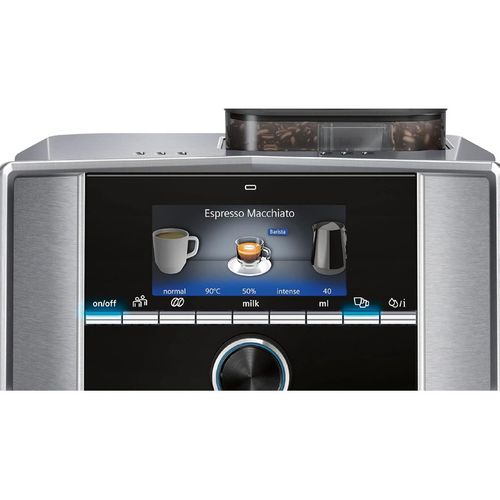Повністю автоматична кавоварка з сенсорним екраном - для двох чашок одночасно - режим бариста - , 2,3 літра, колір нержавіюча сталь (мова дисплея не встановлена на німецьку) Підключається одиночно, 9 Plus Connect s500 TI9553X1RW