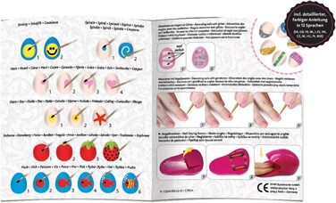 Набір для дитячого салону нігтів для манікюру та педикюру для дівчаток від 8 років - Набір для стильного дизайну нігтів, включаючи формувач для нігтів, принтер для дизайну нігтів, стрази та сушарку для нігтів, 42654