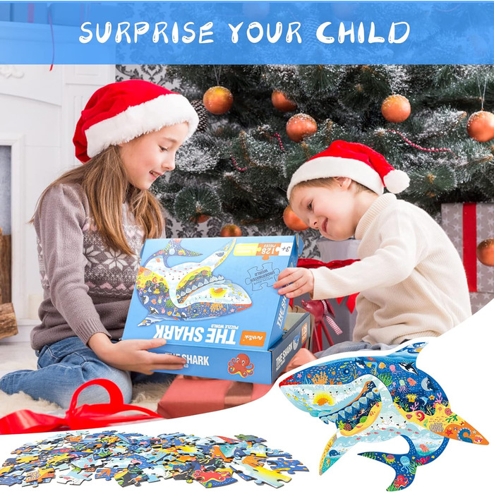 Дитячий пазл FORMIZON, 128 елементів, елементи пазла з тваринами, іграшка-пазл Океан, розвиваюча іграшка, дитячий пазл у подарунок