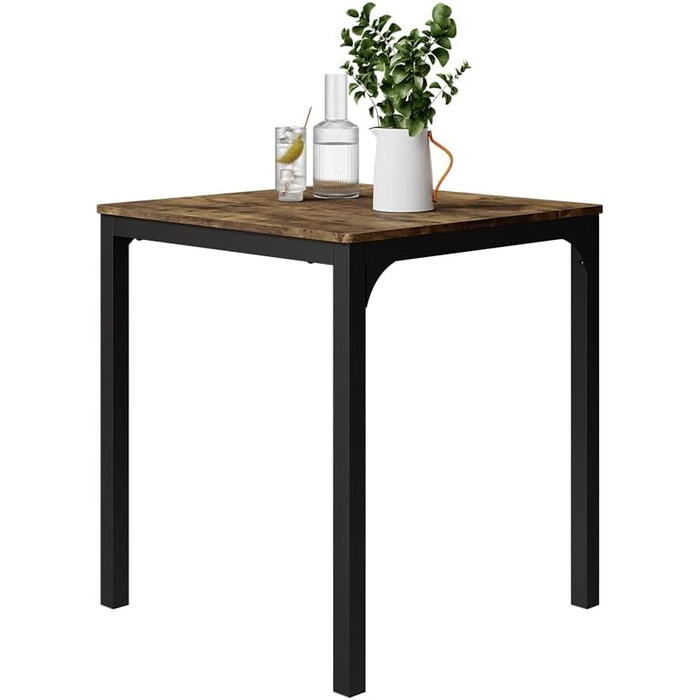 Обідній стіл Vicco Fyrk, чорний/рустикальний дуб, 70 x 70 см. Стіл чорного/рустикального дуба 70 см