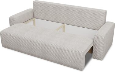 Диван-ліжко Spark диван зі сном та відділенням для зберігання речей, пружинна основа Bonnell, вельветовий чохол, велика спальна зона, сучасний мякий диван та диван-ліжко (бежевий (Poso 100))