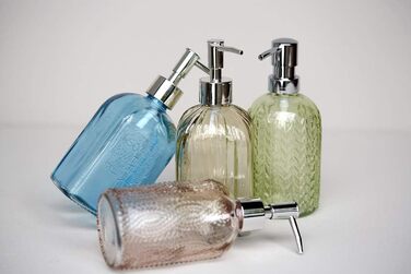 Дозатор для рідкого мила WENKO Vetro Brown, багаторазовий дозатор для мила зі справжнього скла на приблизно 520 мл рідкого мила, к