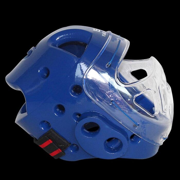 Шолом Rockible для карате для дорослих та дітей, ударостійкий, захисний щиток для обличчя з бойових мистецтв MMA для тренувань з тхеквондо, синій XL