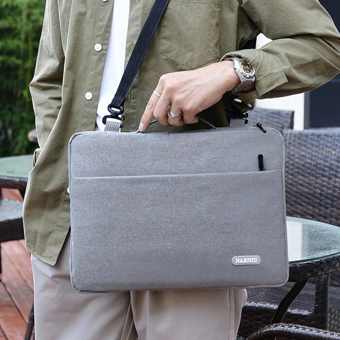 Сумка на плече для ноутбука 12 14 16 дюймів Водонепроникна сумка для ноутбука Міцний і легкий месенджер 14 чорний