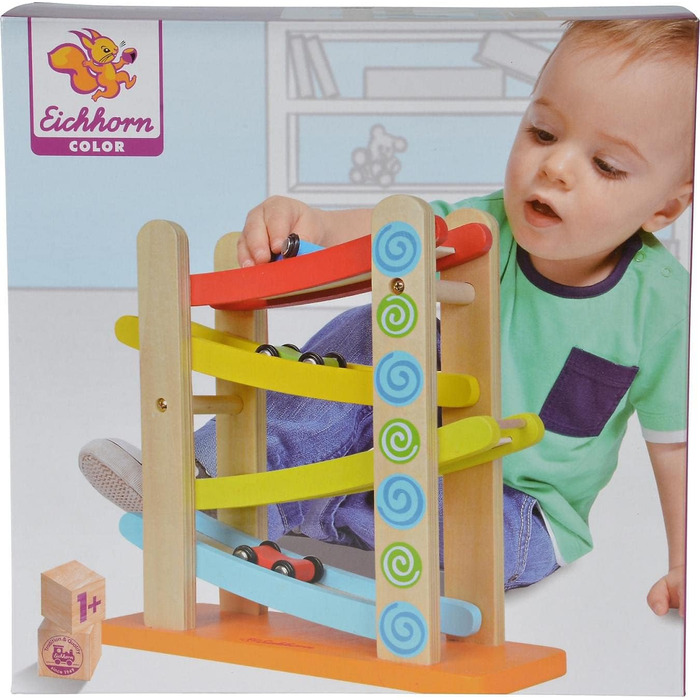 Автомобільна гоночна траса, 4 шт., 3 транспортні засоби, 25x24 см, колір берези, 100002220 -