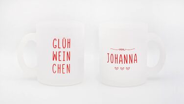Персоналізована кружка для глінтвейну з матового скла Червоний Ім&39я можна вибрати Скляна кружка об&39ємом 330 мл, можна мити в посудомийній машині Подарунок на зиму та Різдво
