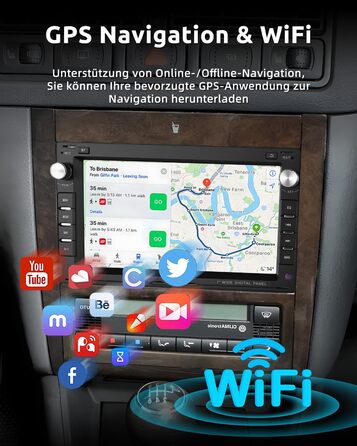 Автомобільне радіо ESSGOO Wireless Carplay та Android 264G Android 14 для VW VW Polo MK3/4 9N Golf 4 Passat B5 T5 Seat Skoda, 7-дюймовий сенсорний екран з Bluetooth FM RDS GPS WiFi