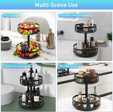 Обертовий органайзер для спецій на 360, металевий тримач для спецій Lazy Susan, міцний тримач для спецій, багатофункціональний поворотний стіл для кухонної стільниці, косметика