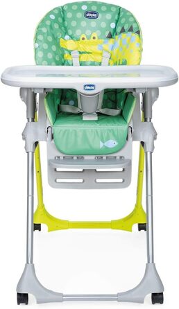 Стільчик для годування та дитяче сидіння з регульованою висотою та підставкою для ніг, 4 колеса, компактне закриття від 6 місяців