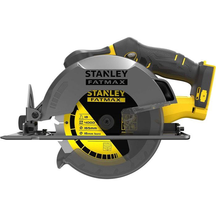 Акумуляторна ручна циркулярна пила Stanley FatMax 18В SFMCS500B (регулювання глибини та кута різання до 50 без інструменту, з можл