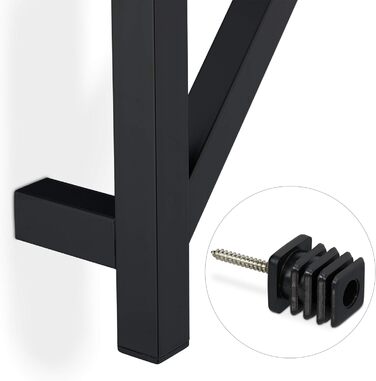 Вішалка настінна Relaxdays з 8 гачками, компактна, декоративна, металева, В х Ш х Г 100,5 х 19,5 х 7 см, вішалка, чорна