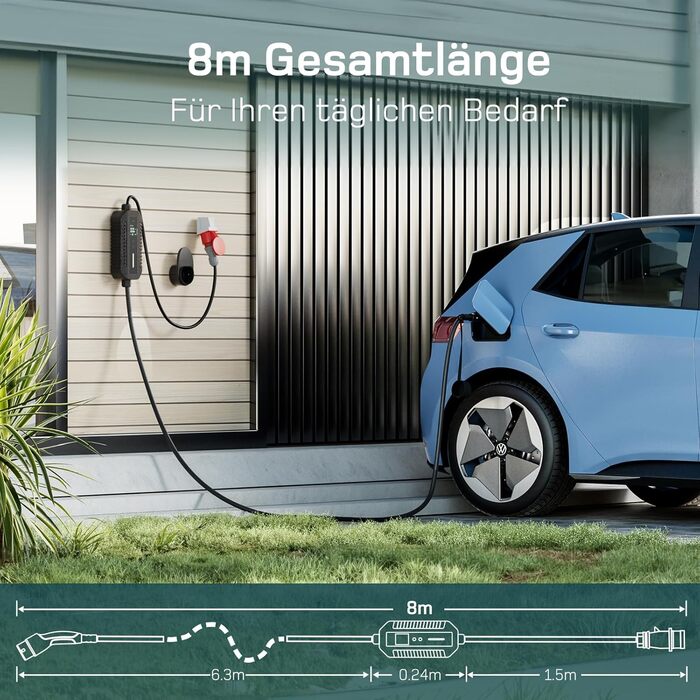 М 3-фазний 6-16A d Зарядний кабель CEE 16A до типу 2 з регульованою потужністю зарядки для портативної зарядної станції для електр