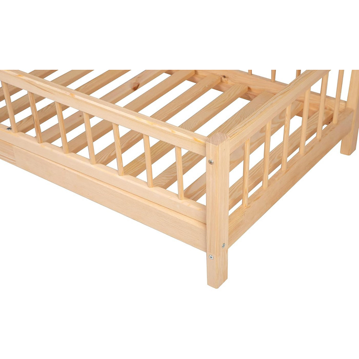 Дитяче ліжко Alije із захистом від падіння 70x140 см NINA з рейковою основою з соснової деревини для дитячих будинків, хлопчиків та дівчаток - дерев&39яне ліжко, дитяче ліжко, дитяча кімната, декор для хлопчика, 70 x 140 натуральне дерево