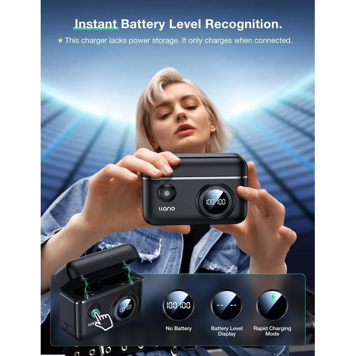 Швидкий зарядний пристрій llano DMW-BLK22 для Panasonic Lumix S5, S5II, S9, GH6, S5IIX, GH5 II, S5M2, S5M2X, GH5M2, PD 18 Вт, двоканальний, зарядний пристрій типу C USB