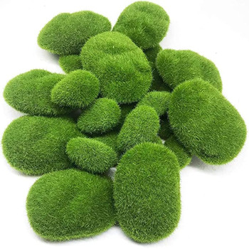 Штучних мохових каменів, 5 розмірів кульок із зеленого моху, штучних мохових каменів, декоративної садової кулі з моху своїми руками, маленьких мохових каменів, декоративних штучних каменів для казкових садів і ремісничих тераріумів, 10 шт.