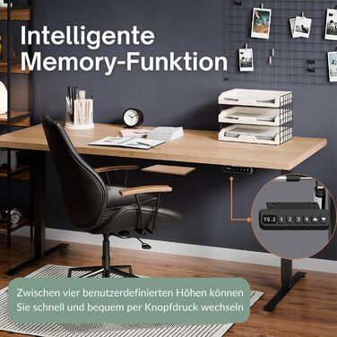 Електричний каркас столу Planetmbel з регульованою висотою та функцією пам&39яті, вантажопідйомність до 80 кг, чорний