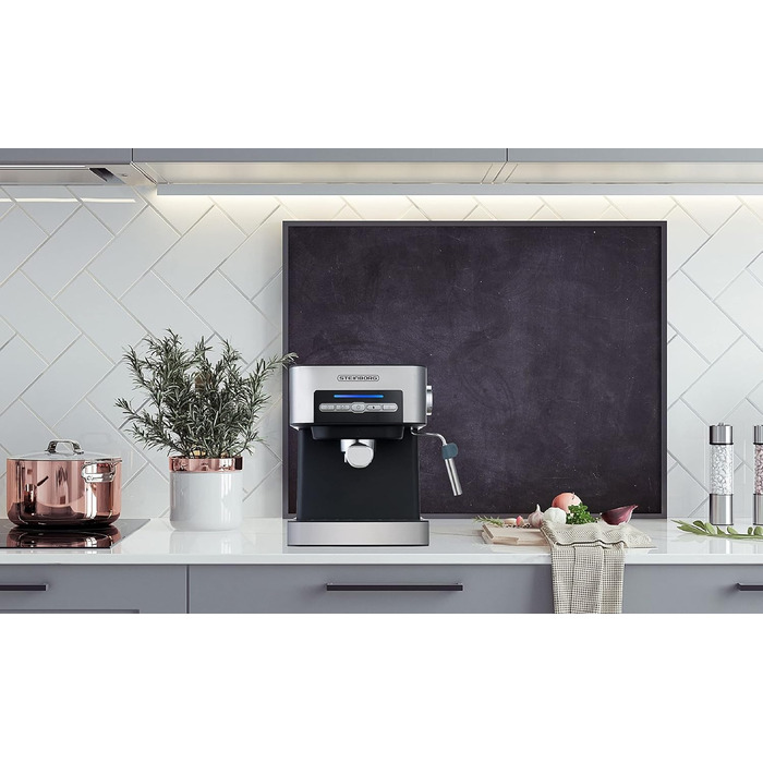 Кавоварка Steinborg Машина для портафільтра 15 бар Кавоварка з портафільтром з піноутворювачем молока Машина для капучино Резервуар для води об'ємом 1,6 літра