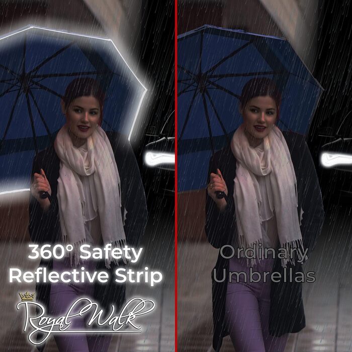 Парасолька Royal Walk Складна парасолька Штормозахисна Автоматична Увімкнена та Закрита Вітрозахисна Подвійний навіс Маленька стай