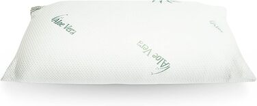 Ергономічна подушка Mister Sandman 40x80, подушка для шиї з 2 наволочками з алое вера, подушка Visco ідеально підходить для сну на животі, спині та на боці, подушка з піни з ефектом пам&39яті з 2 наволочками з алое вера