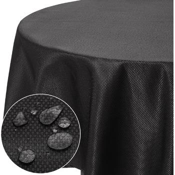 Скатертина Softalker миється кругла 240 см Жаккардові геометричні скатертини водовідштовхувальні скатертини сірі декоративні скате