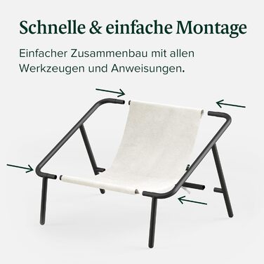 Крісло-шезлонг Zinus Ada, букле, металевий каркас з подушками з подрібненого пінопласту