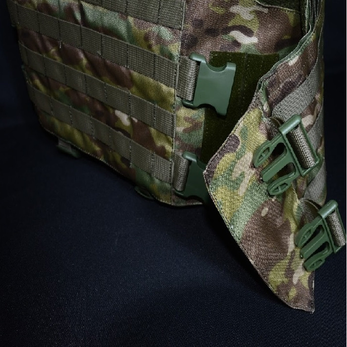 Плитоноска з встановленям бокового та кевларового захисту кордура Kirasa мультикам (Арт.KI102)