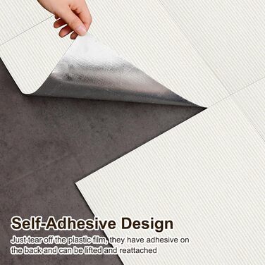 Килимових плиток, 30x30 см, самоклеюче голковолокнисте покриття для підлоги, самоклеюча антистатична стрічка, нековзний латекс, тихий, килим у квадратну смужку для офісного та комерційного використання (бежевий), 10