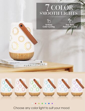 Керамічний аромадифузор SALKING, бездротовий акумуляторний дифузор для ефірних олій, портативний бездротовий ароматерапевтичний дифузор з акумулятором, ароматична лампа з автоматичним вимкненням для йоги в домашньому офісі, 180 мл