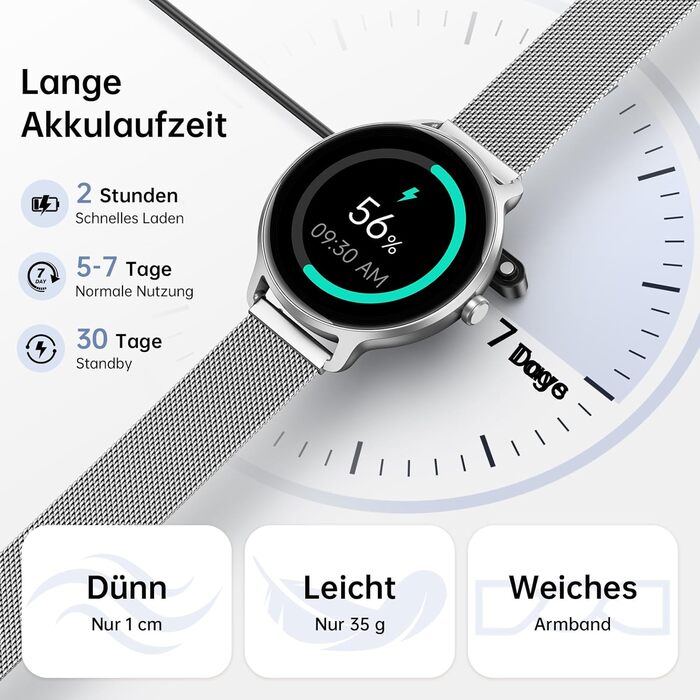 Розумний годинник для чоловіків та жінок, круглий, 1,27-дюймовий AMOLED-розумний годинник з функцією телефону, фітнес-годинник з монітором серцевого ритму, монітором SpO2, монітором сну, крокоміром, 120 спортивних режимів, водонепроникний IP68, сумісний з