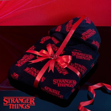 Ковдра з худі Stranger Things для дорослих, портативна ковдра з шерпа-флісу з капюшоном та рукавами, затишна худі для жінок, чоловіків та підлітків, подарунки для шанувальників, один розмір, чорний/червоний